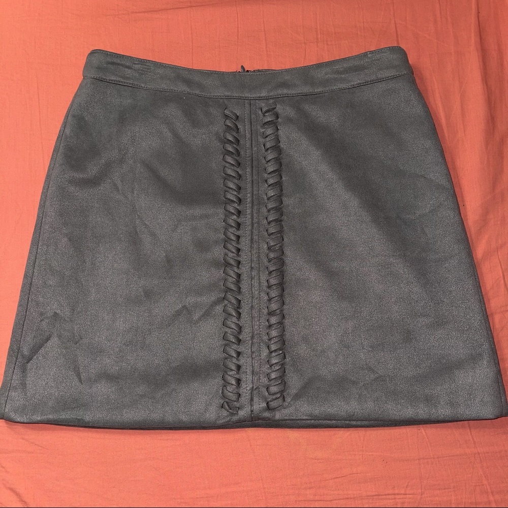 Grey Suede Skirt